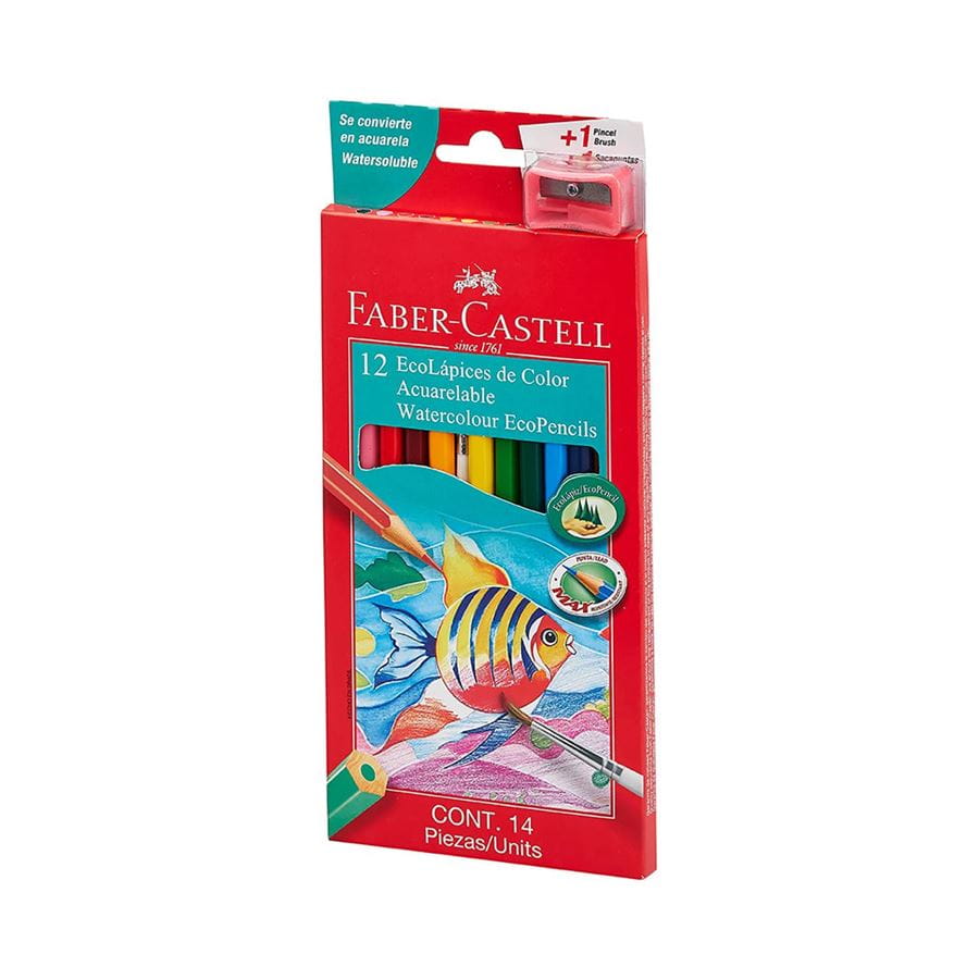 Faber-Castell - 12 EcoLápices de color acuarelables