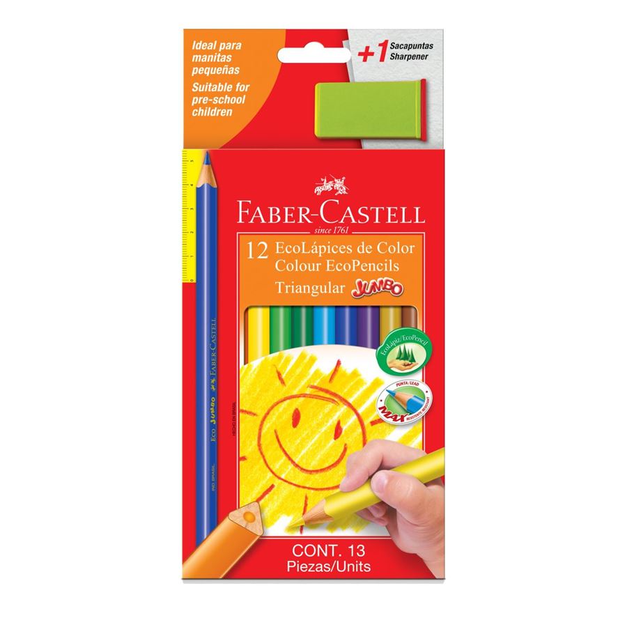 Faber-Castell - Ecolápiz de color Jumbo x 12
