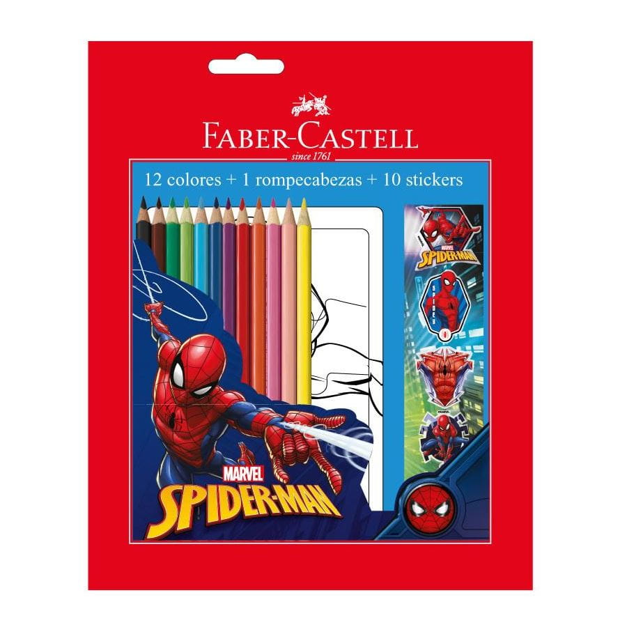 Faber-Castell - Set de colores Spiderman + rompecabezas