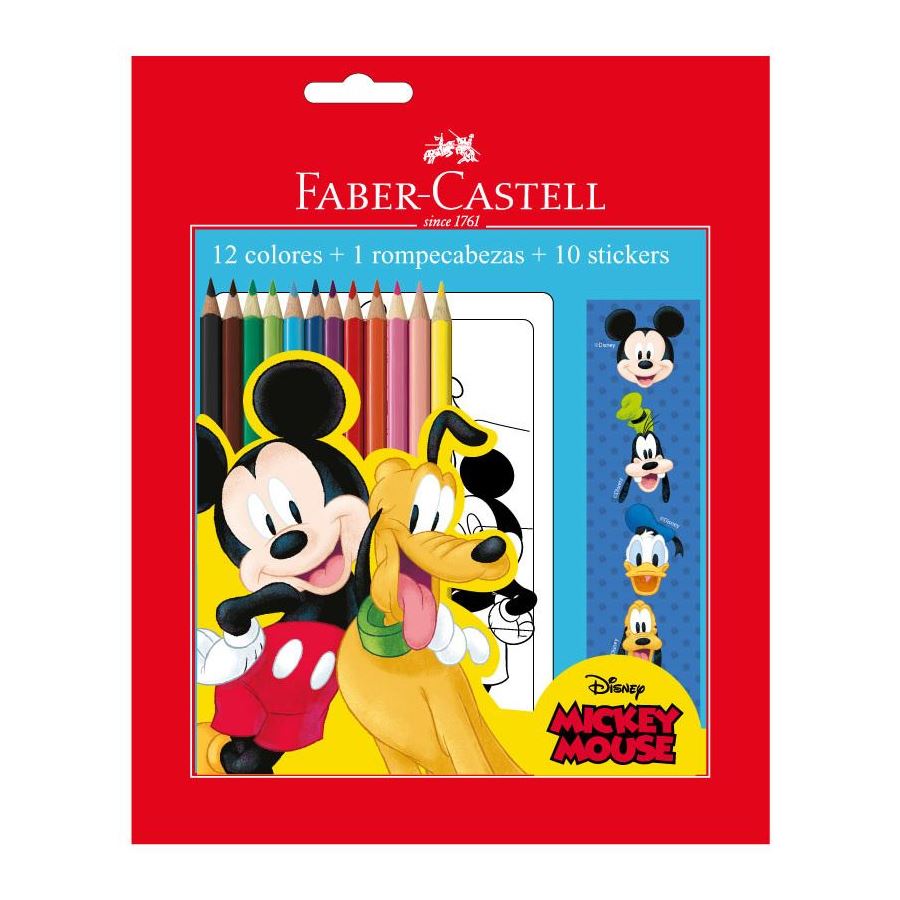 Faber-Castell - Set de colores Mickey + rompecabezas