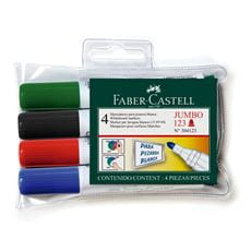Faber-Castell - Marcador Grip para pizarra blanca, estuche, 4 piezas