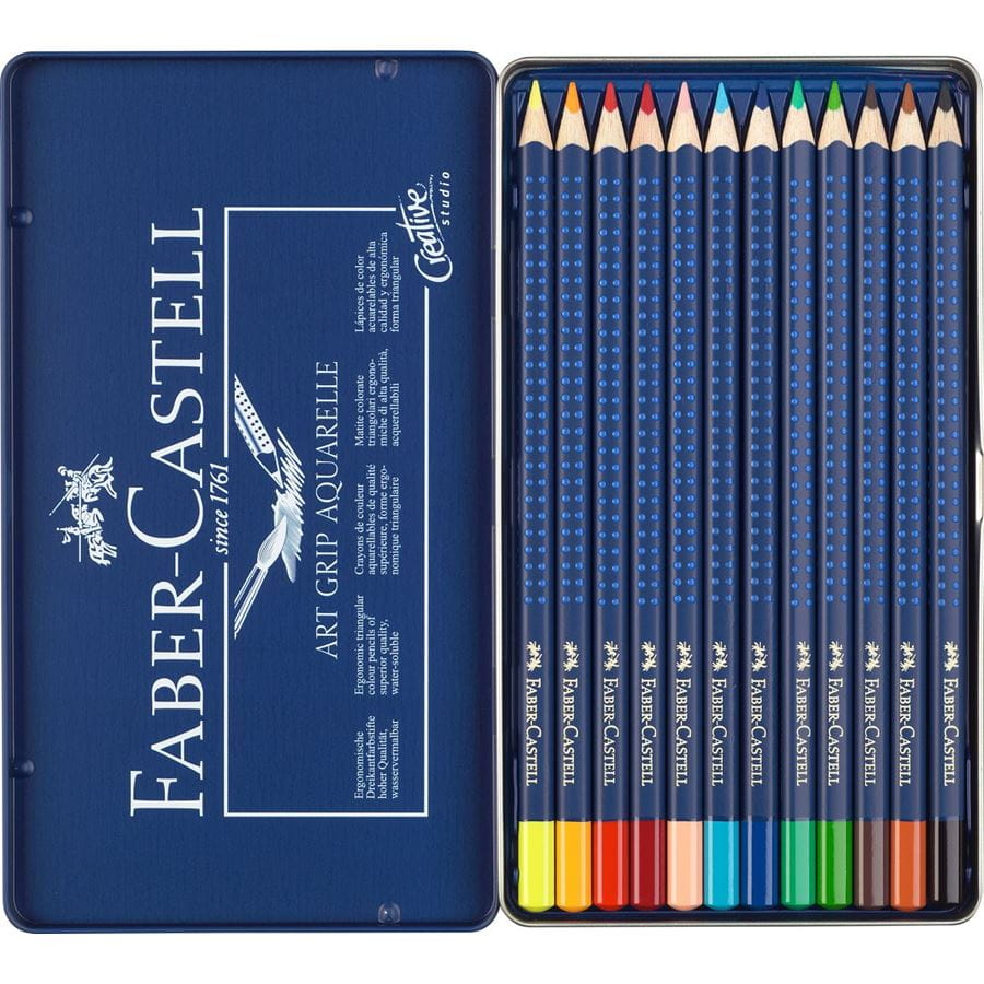 Faber-Castell - Lápiz de color Art Grip Aquarelle estuche x12
