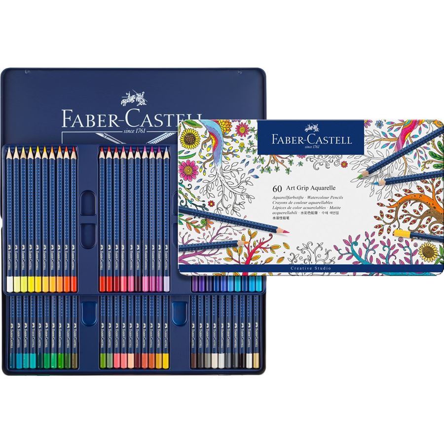 Faber-Castell - Lápiz de color Art Grip Aquarelle estuche x60