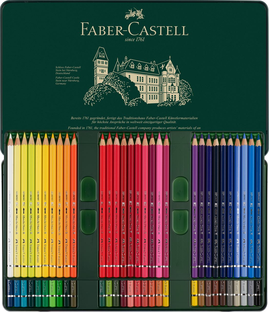 Faber-Castell - Estuche de metal con 60 lápices acuarelables Albrecht Dürer