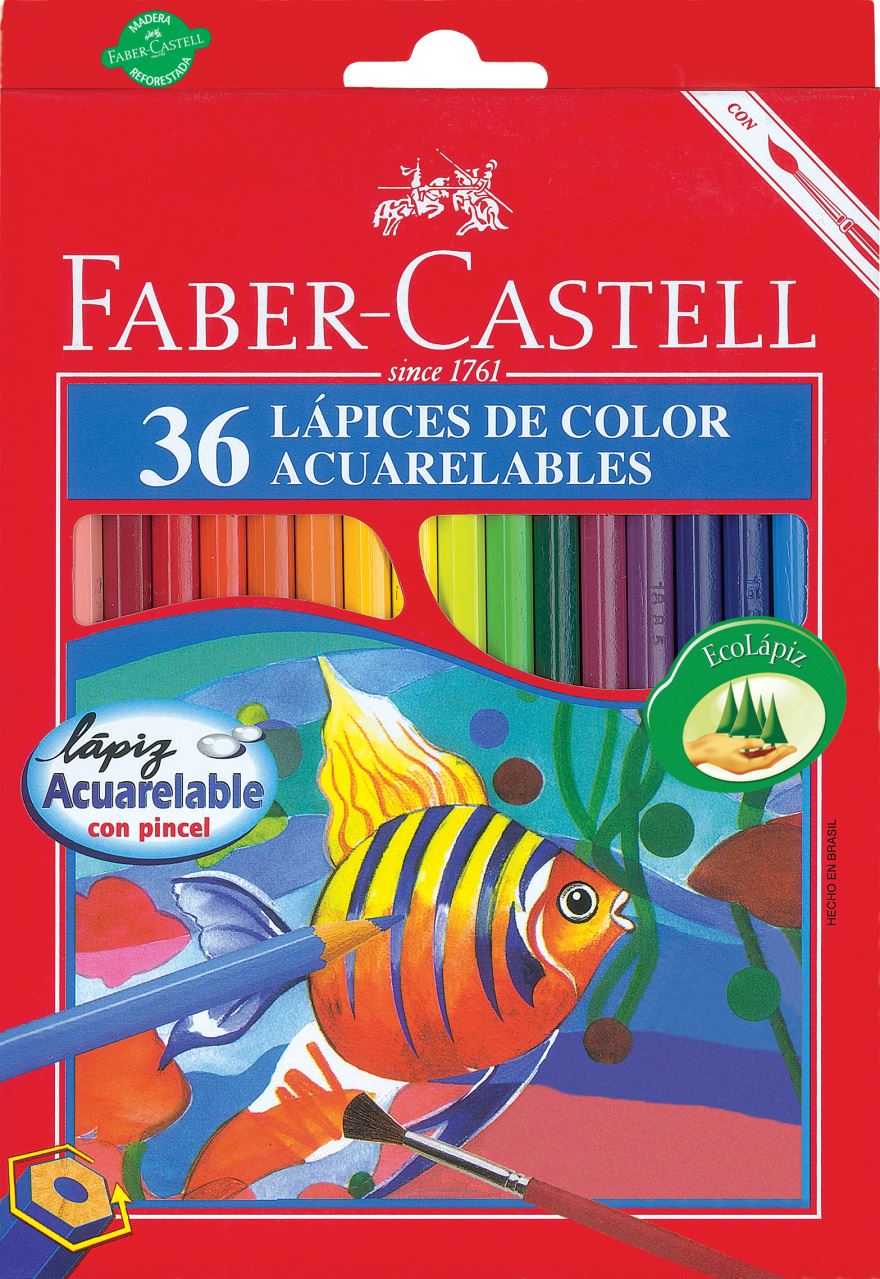 Faber-Castell - Ecolápiz acuarel 120236GP estuche x36 c/sac