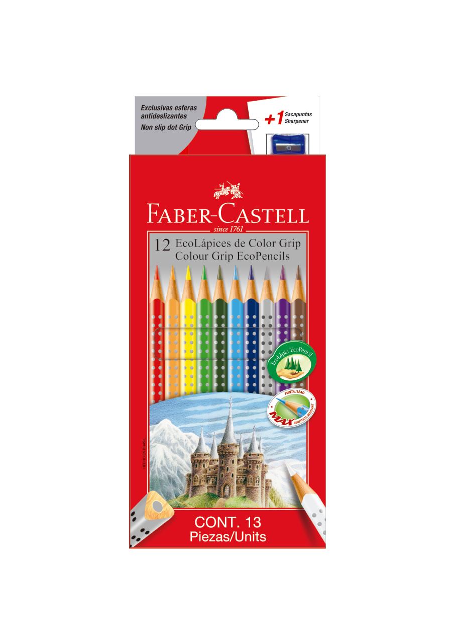 Faber-Castell - Ecolápiz de color Grip x 12