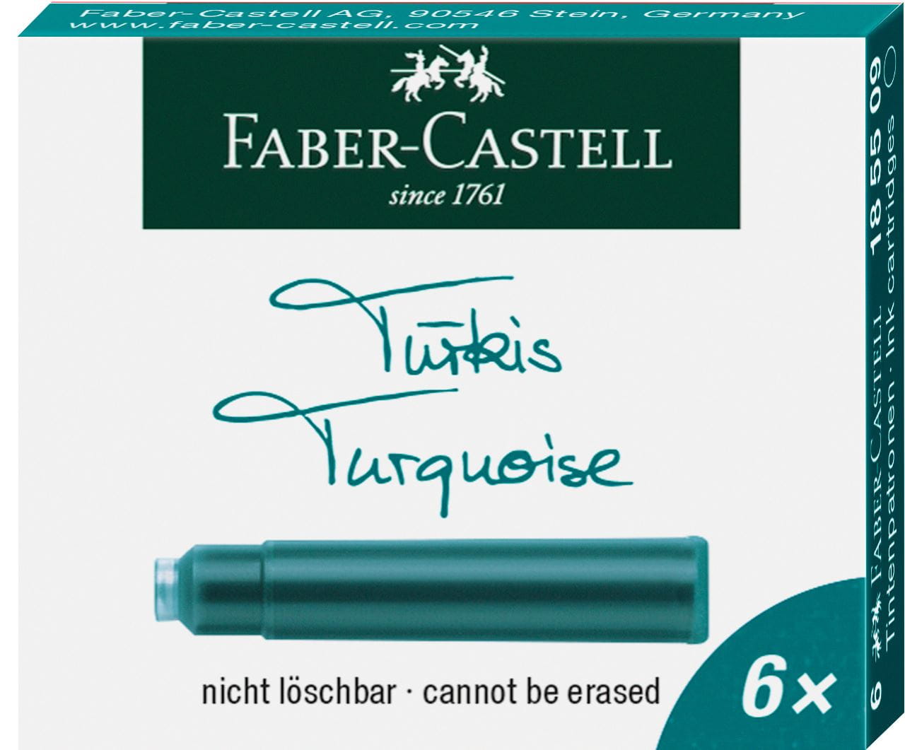 Faber-Castell - Cartuchos de tinta estándar turquesa
