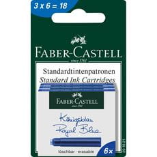Faber-Castell - Cartuchos de tinta, 6x azul real borrable, blíster, 3 piezas