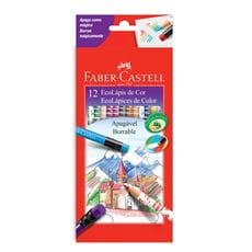 Faber-Castell - Ecolápices redondos de color borrables estuche x12