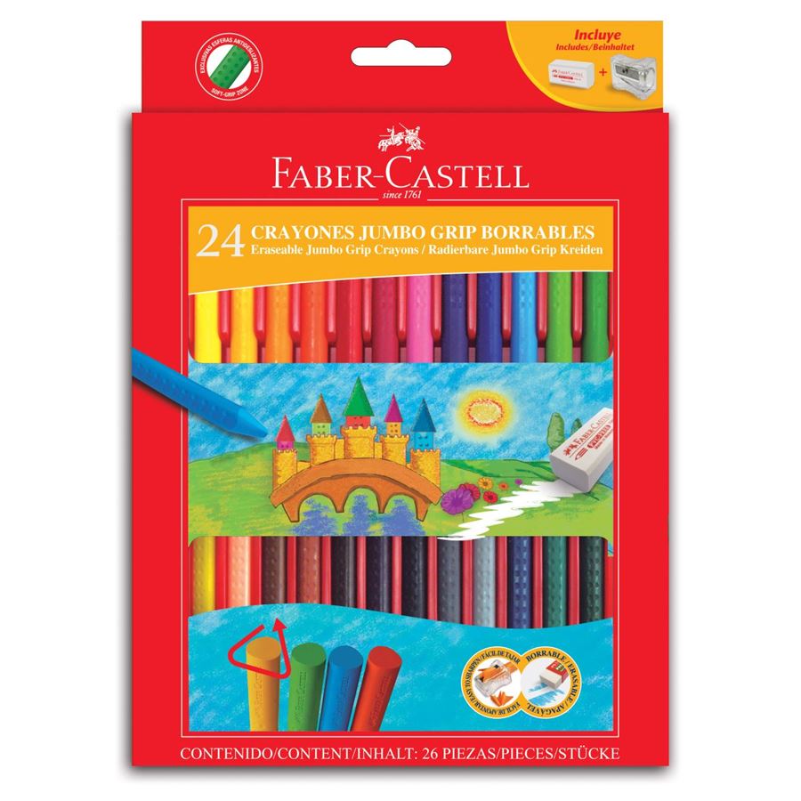 Faber-Castell - Crayon Grip Jumb 243024-R set regalo x24