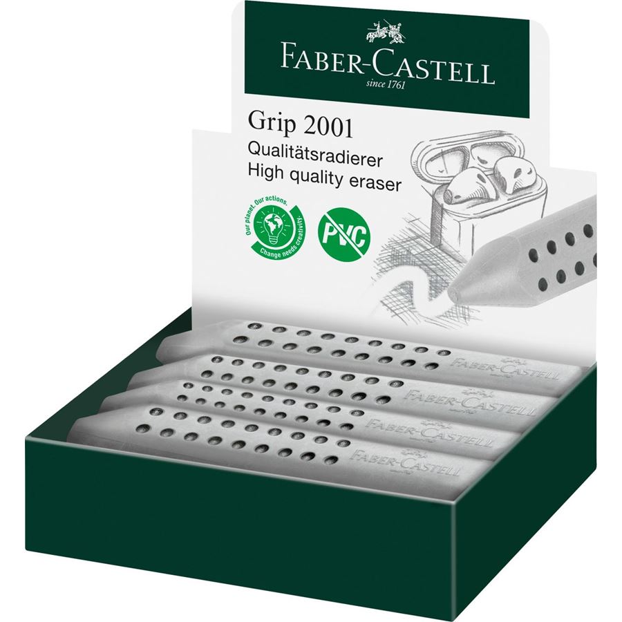 Faber-Castell - Goma triangular Grip 2001, gris