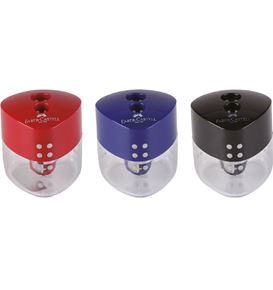 Faber-Castell - Afilalápices doble Grip, rojo/azul/negro, colores surtidos