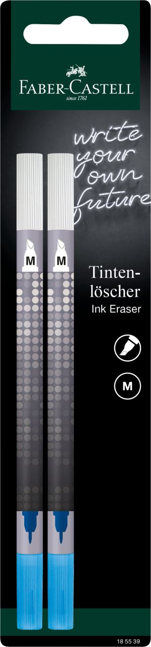 Faber-Castell - Borrador de tinta con punta biselada M, blíster, 2 piezas