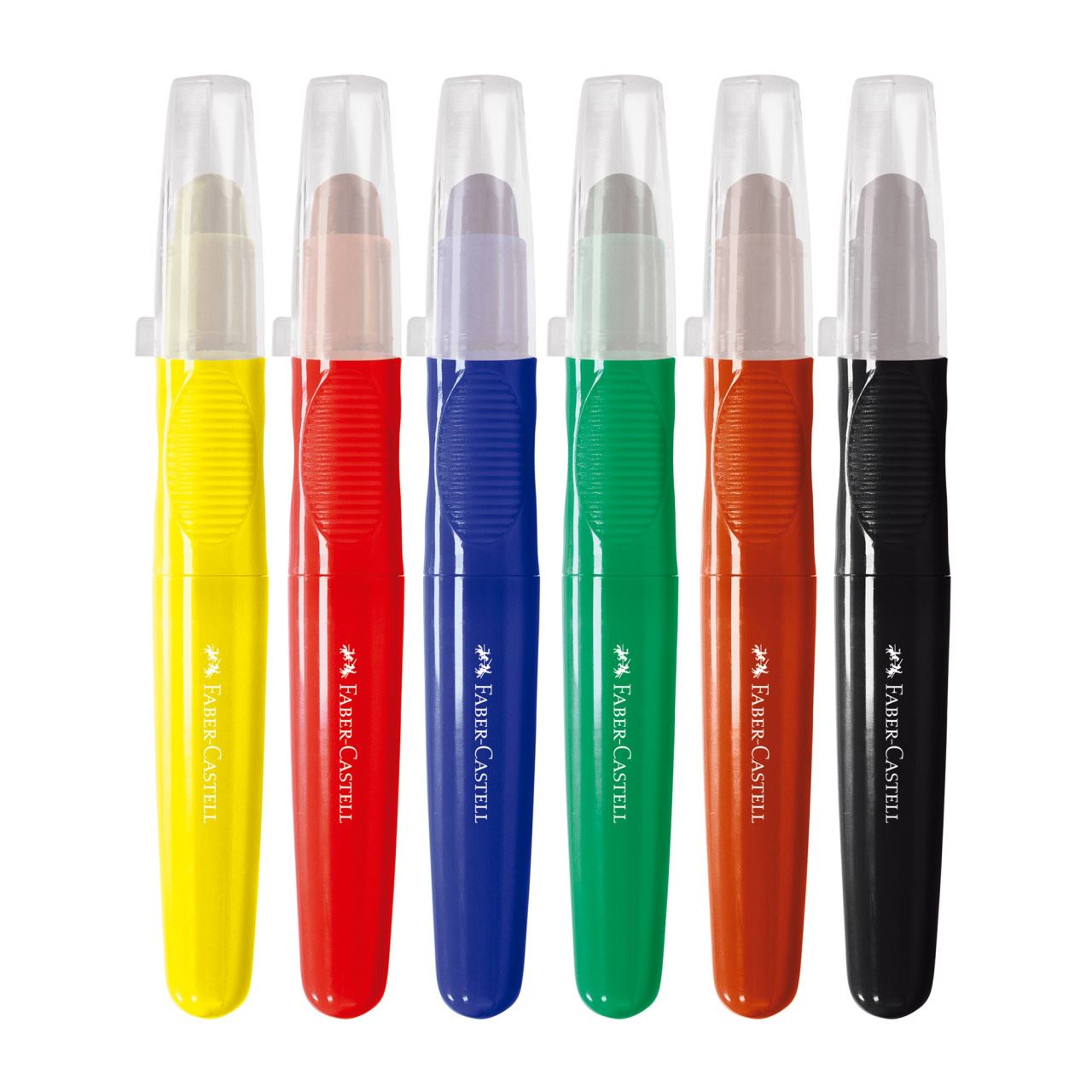 Faber-Castell - Crayones jumbo cremosos estuche x6