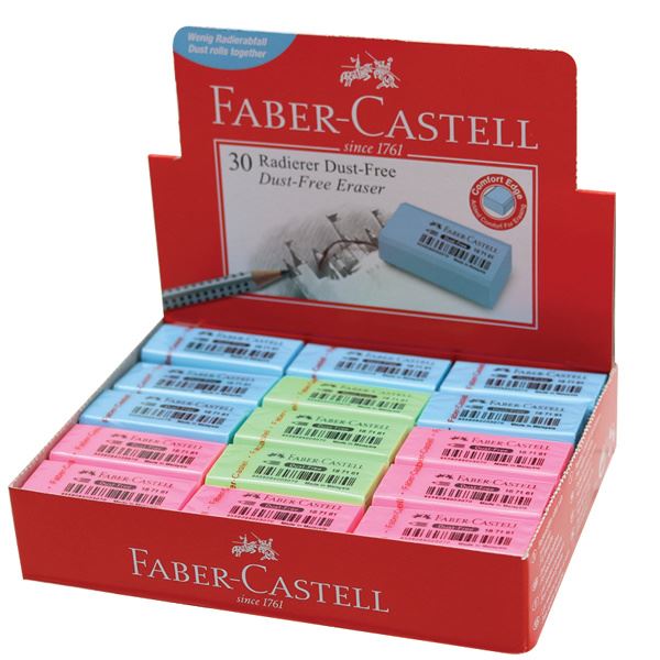 Faber-Castell - Borrador Dust-Free, colores surtidos
