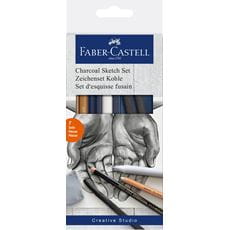 Faber-Castell - Juego de dibujo Goldfaber Carbón, 7 piezas