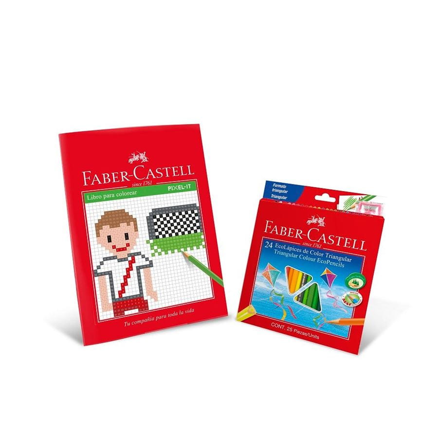 Faber-Castell - Libro p/color Pixel-it niños+est.col.x24