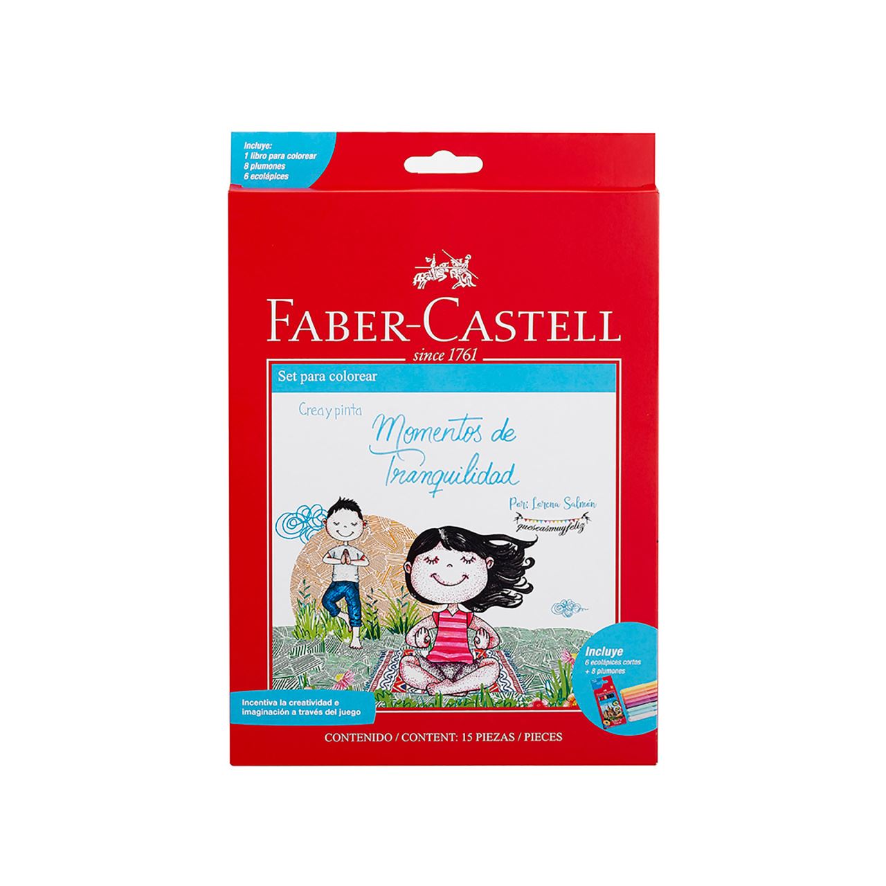 Faber-Castell - Libro p/color MomTranq+8Fiesta+6colores