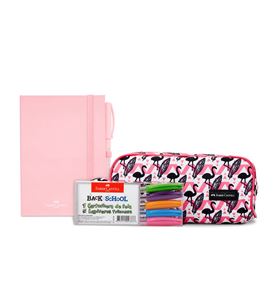Faber-Castell - Set Cartuchera y Mini Libreta rosa