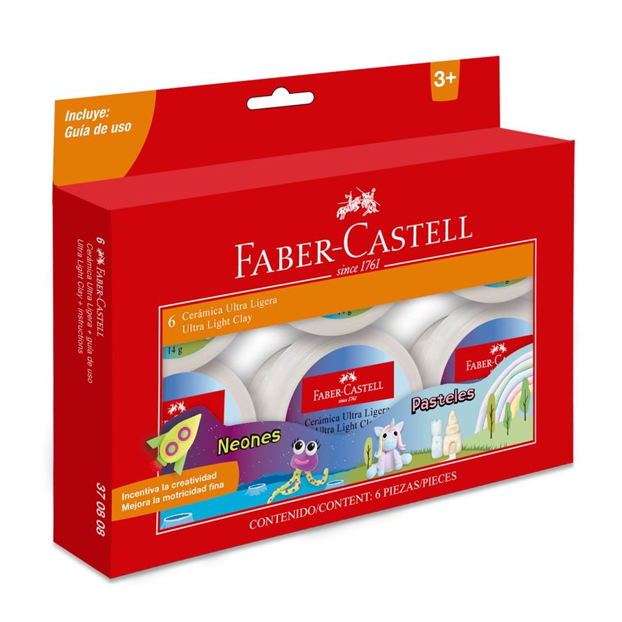 Faber-Castell - Cerámica ultra ligera pastel+neon 14g x6