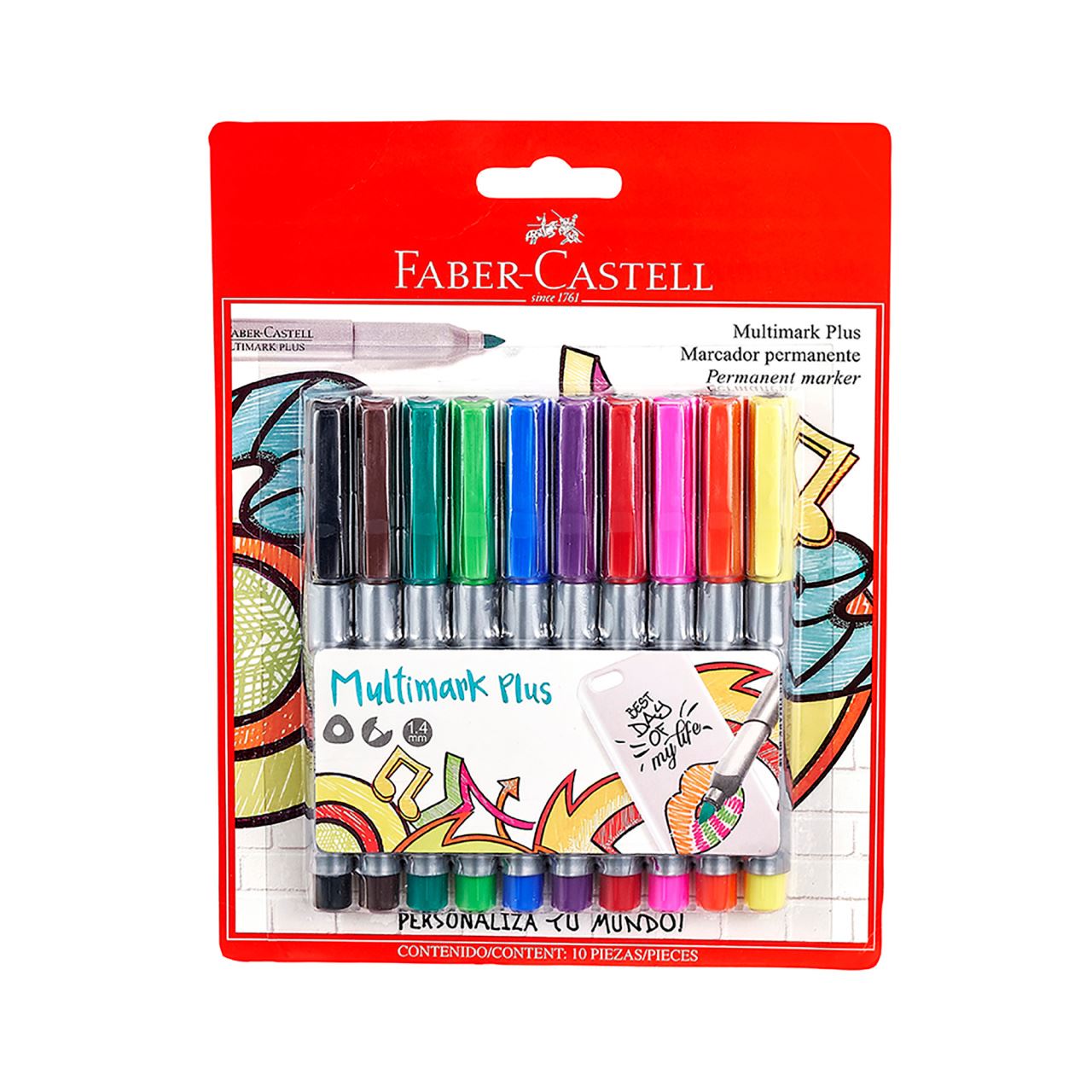 Faber-Castell - Marcador Multimark Plus x 10 colores