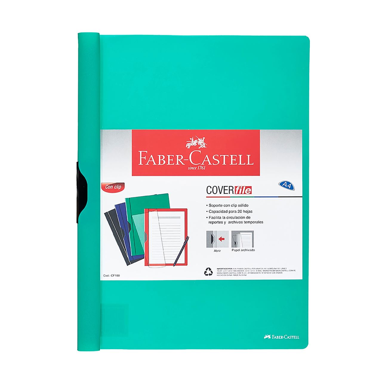Faber-Castell - Sujetador de documentos con clip verde