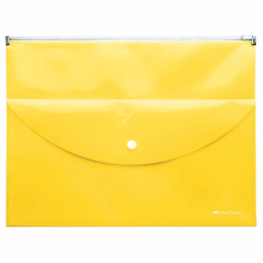 Faber-Castell - Sobre porta documentos con bolsillo amarillo
