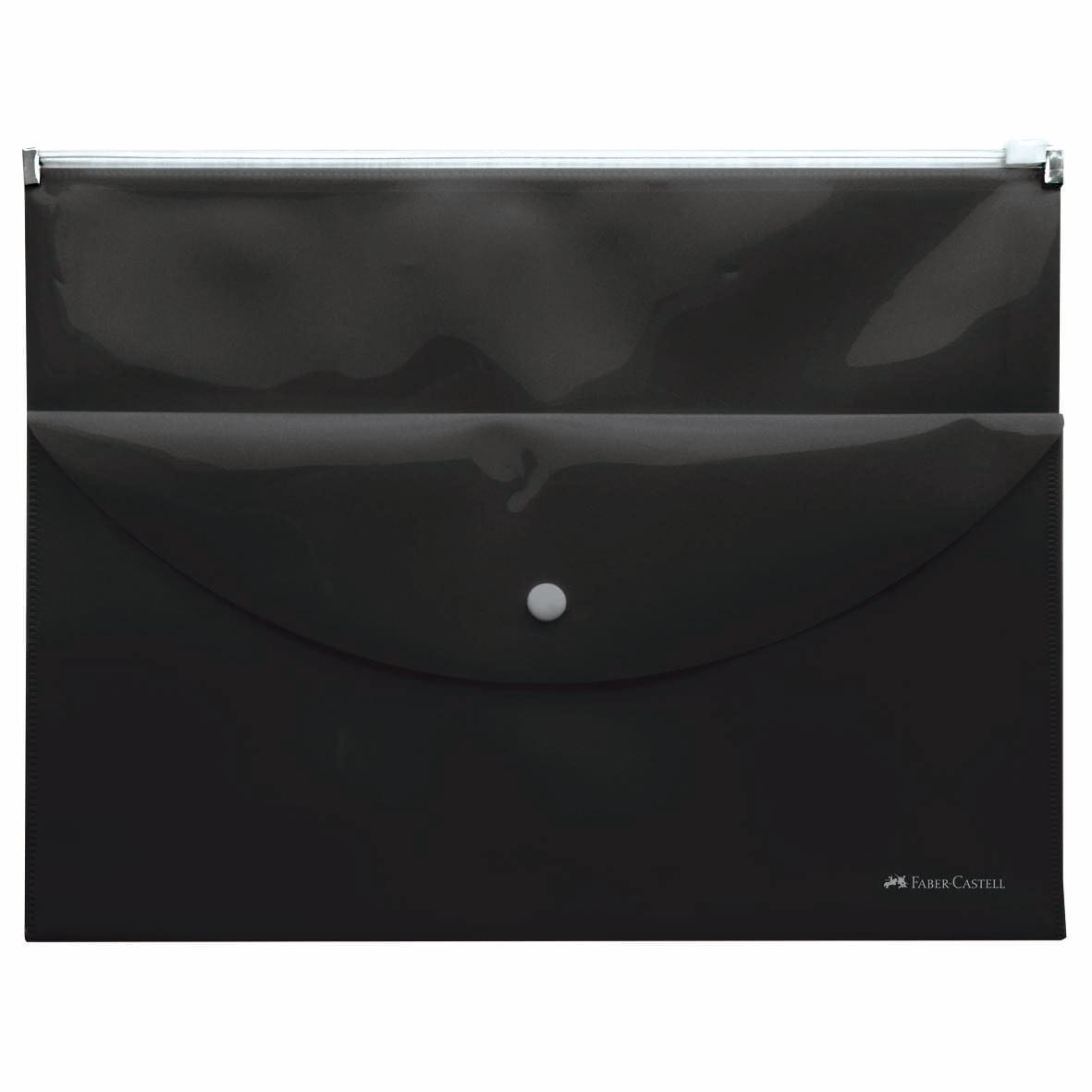 Faber-Castell - Sobre porta documentos con bolsillo gris oscuro