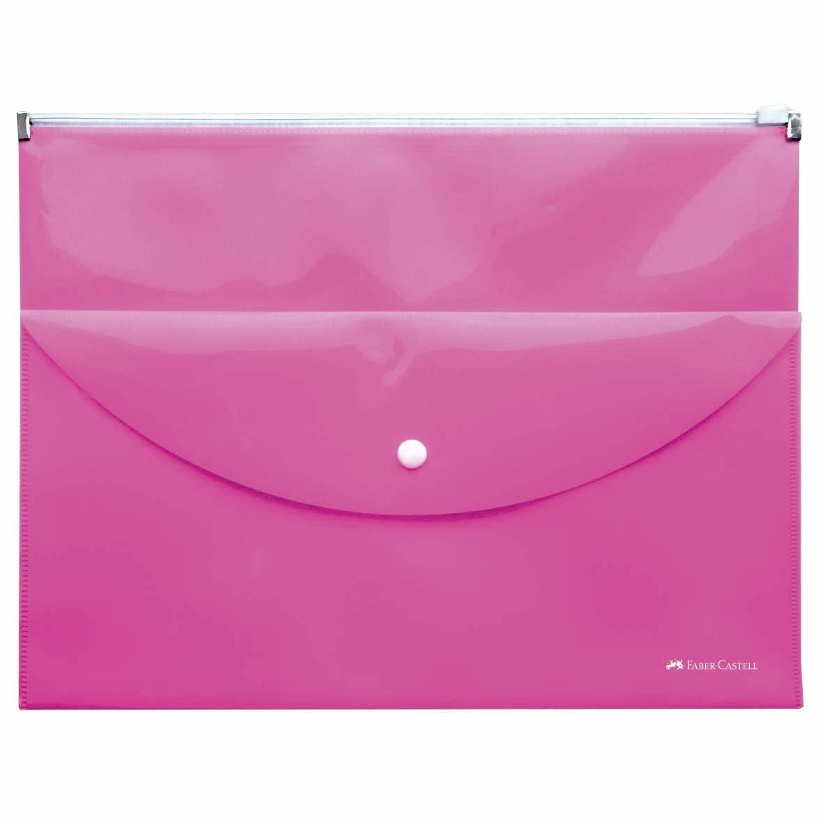 Faber-Castell - Sobre porta documentos con bolsillo rosado