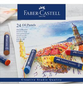 Faber-Castell - Estuche con 24 pasteles grasos