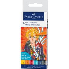 Faber-Castell - Rotulador Pitt Artist Pen Brush, estuche de 6, Shônen