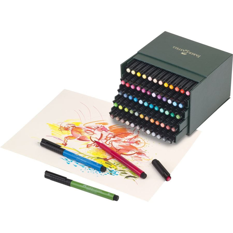 Faber-Castell - Estuche con 60 rotuladores Pitt Artist Pen