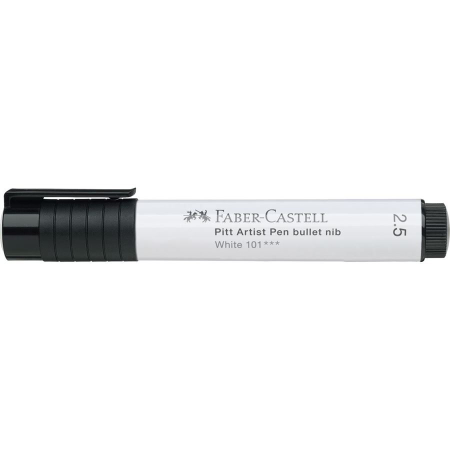 Faber-Castell - Rotulador Pitt Artist Pen punta redonda 2,5 blanco