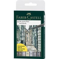 Faber-Castell - Estuche con 8 rotuladores Pitt Artist Pen Soft Brush