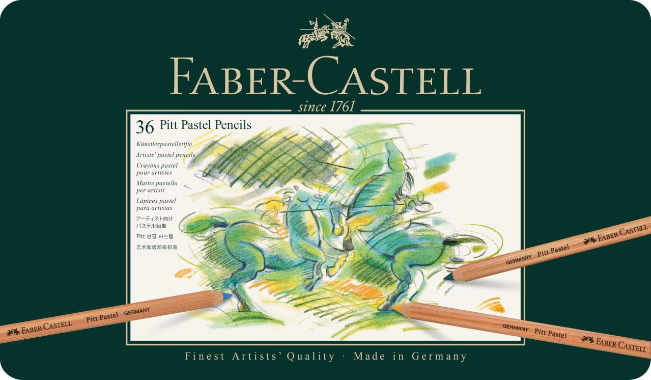 Faber-Castell - Estuche de metal con 36 lápices pastel Pitt