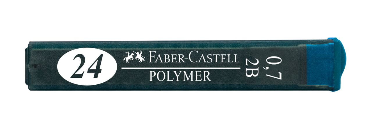 Faber-Castell - Mina d/graf. Polymer 0.7mm 2B p/port.x24