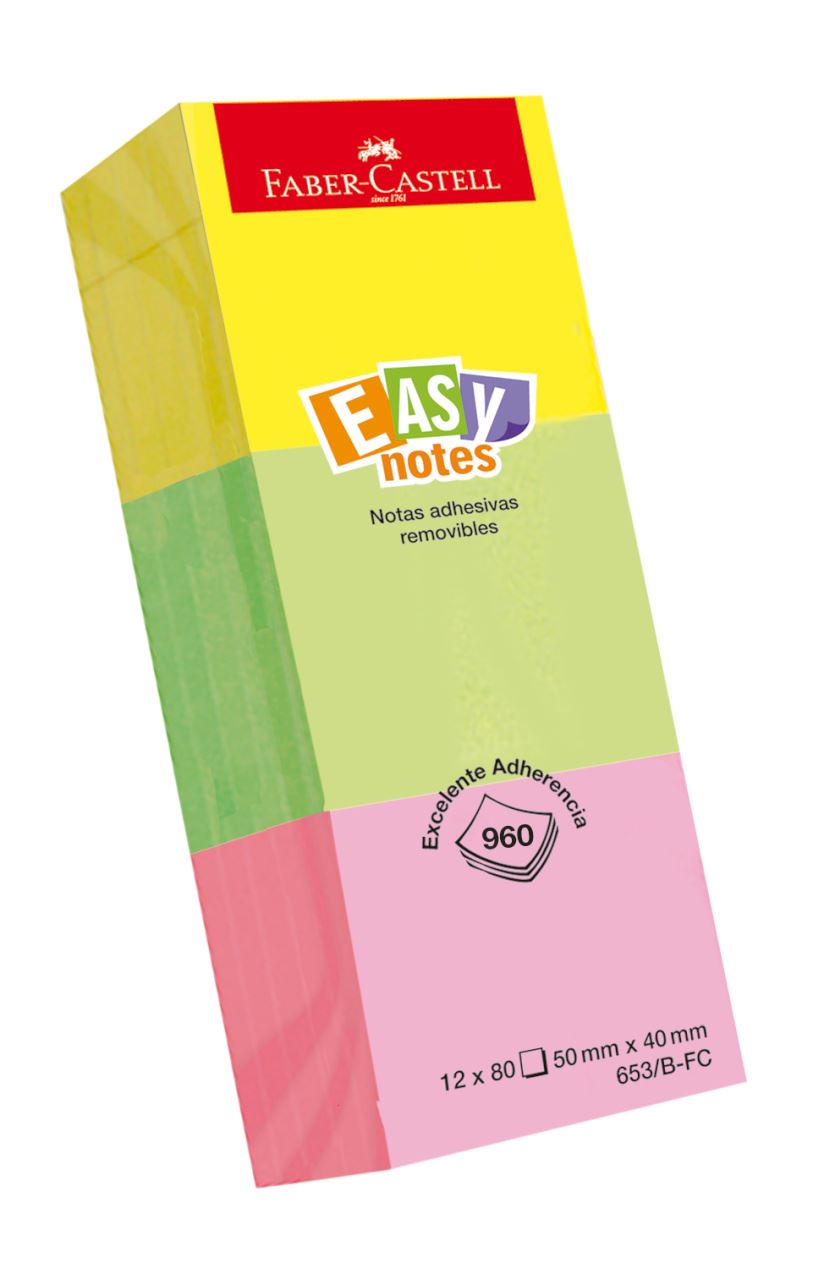 Faber-Castell - Nota adhesiva 960 hojas colores neon