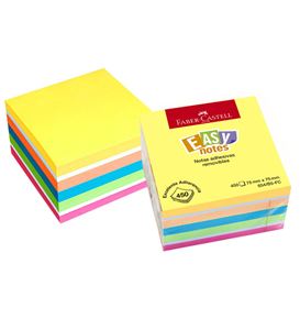 Faber-Castell - Nota adhesiva 450 hojas colores neon 75x75mm