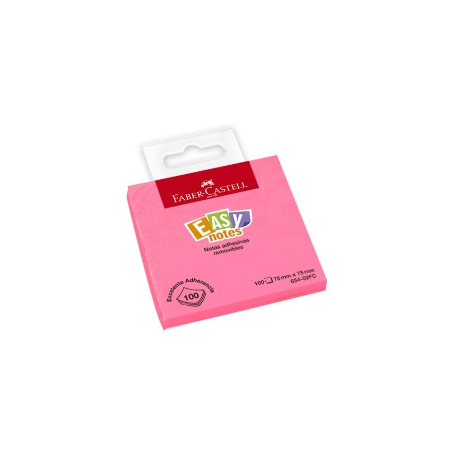 Faber-Castell - Nota adhesiva 100 hojas rosa neón 75x75 mm