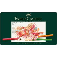 Faber-Castell - Estuche de metal con 60 tizas pastel Polychromos