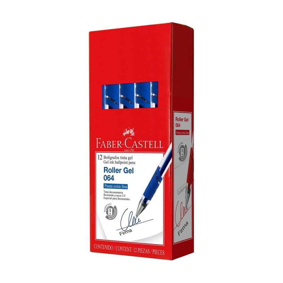 Faber-Castell - Bolígrafo Roller gel 064 co-inyectado azul