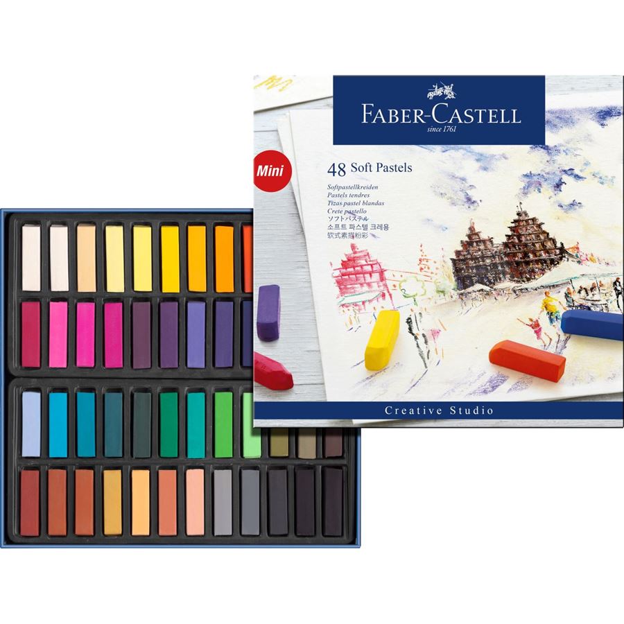 Faber-Castell - Estuche con 48 pasteles blandos mini