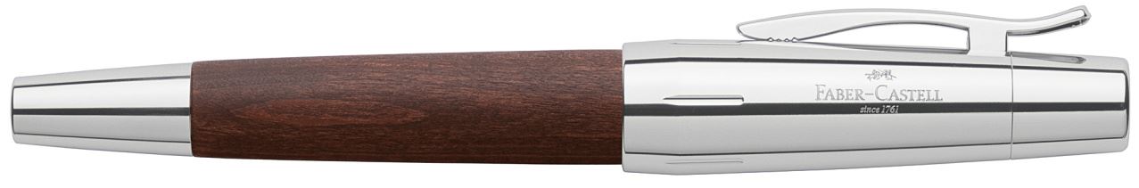 Faber-Castell - Pluma estilográfica e-motion madera peral, M, marrón oscuro